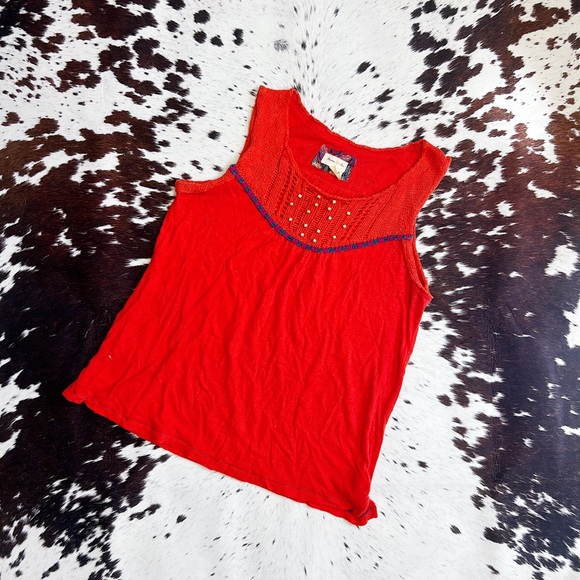 Meadow Rue Embroidered Knitted Tank Top Sz Small - Picture 1 of 6